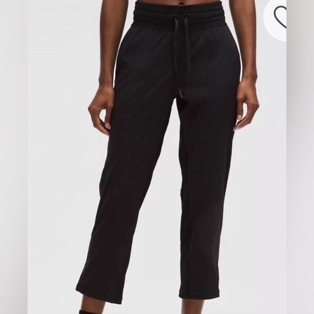 Lululemon Dance Studio Mid-Rise Cropped Pant cinched corded black size 8